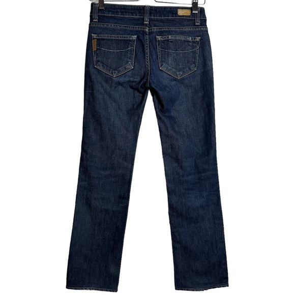 Paige Low Rise Bootcut Y2K Medium Wash Blue Jeans Whiskering Fading 25 - Picture 2 of 16